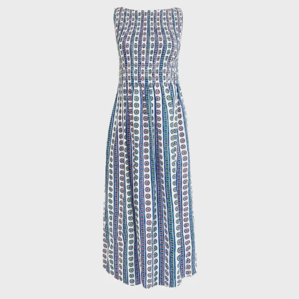 HILL HOUSE Sz XS Cosima Dress Block
Print Stripe NWT